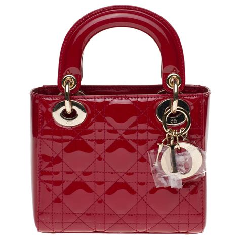 lady dior bag red|Dior cherry red leather bag.